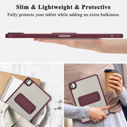 For iPad 10.2 2021 / 2020 / 2019 Skin Feel Holder PC Hybrid TPU Tablet Case(Wine Red) - iPad 10.2 Cases by PMC Jewellery | Online Shopping South Africa | PMC Jewellery | Buy Now Pay Later Mobicred