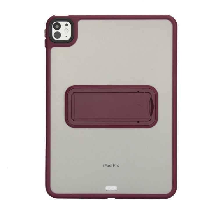 For iPad Air 11 2025 / 2024 Skin Feel Holder PC Hybrid TPU Tablet Case(Wine Red) - iPad Air 11 2025 / 2024 Cases by PMC Jewellery | Online Shopping South Africa | PMC Jewellery | Buy Now Pay Later Mobicred