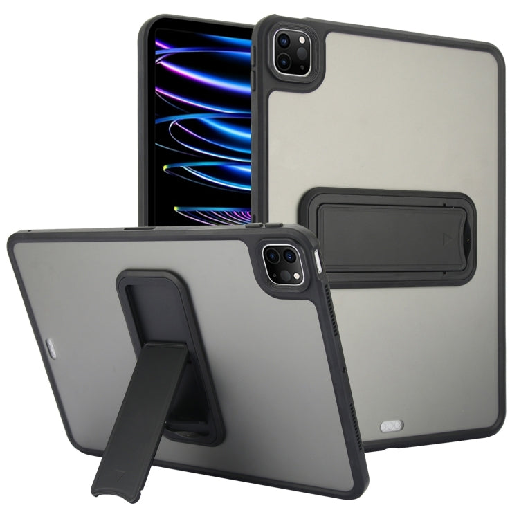 For iPad Pro 11 2022 / 2021 / 2020 Skin Feel Holder PC Hybrid TPU Tablet Case(Black) - iPad Pro 11 (2022/2021) Cases by PMC Jewellery | Online Shopping South Africa | PMC Jewellery | Buy Now Pay Later Mobicred