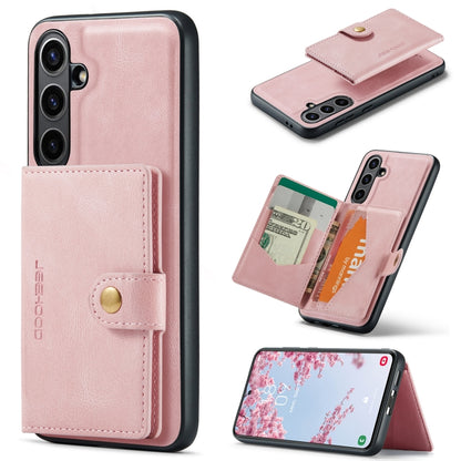 For Samsung Galaxy S24 FE 5G JEEHOOD J01 Retro Magnetic Detachable Wallet Phone Case(Pink) - Galaxy S24 FE 5G Cases by JEEHOOD | Online Shopping South Africa | PMC Jewellery | Buy Now Pay Later Mobicred