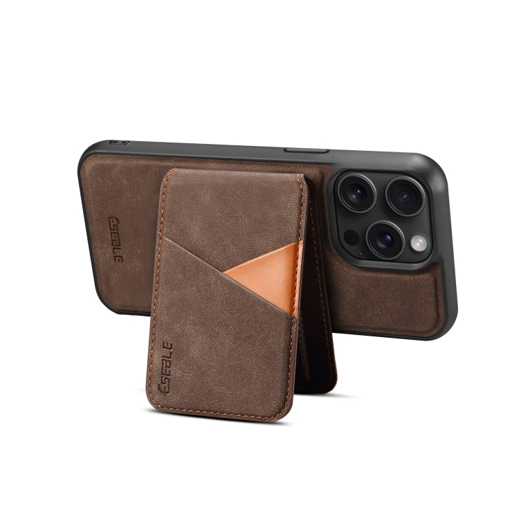 For iPhone 16 Plus ESEBLE E2 Retro Texture Card Slots MagSafe RFID Leather Case(Coffee) - free shipping - PMC Jewellery - Order now!