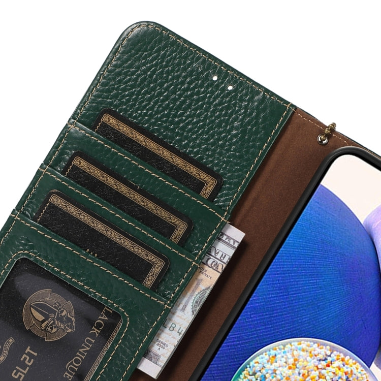 For Honor X9c Genuine Leather Litchi Texture RFID Leather Phone Case(Green) - Honor Cases by PMC TechLife | Online Shopping South Africa | PMC TechLife | Buy Now Pay Later Mobicred