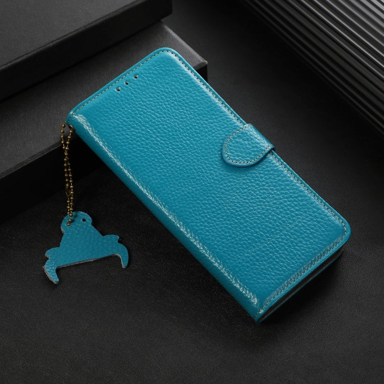 For Honor X9c Genuine Leather Litchi Texture RFID Leather Phone Case(Blue) - Honor Cases by PMC TechLife | Online Shopping South Africa | PMC TechLife | Buy Now Pay Later Mobicred