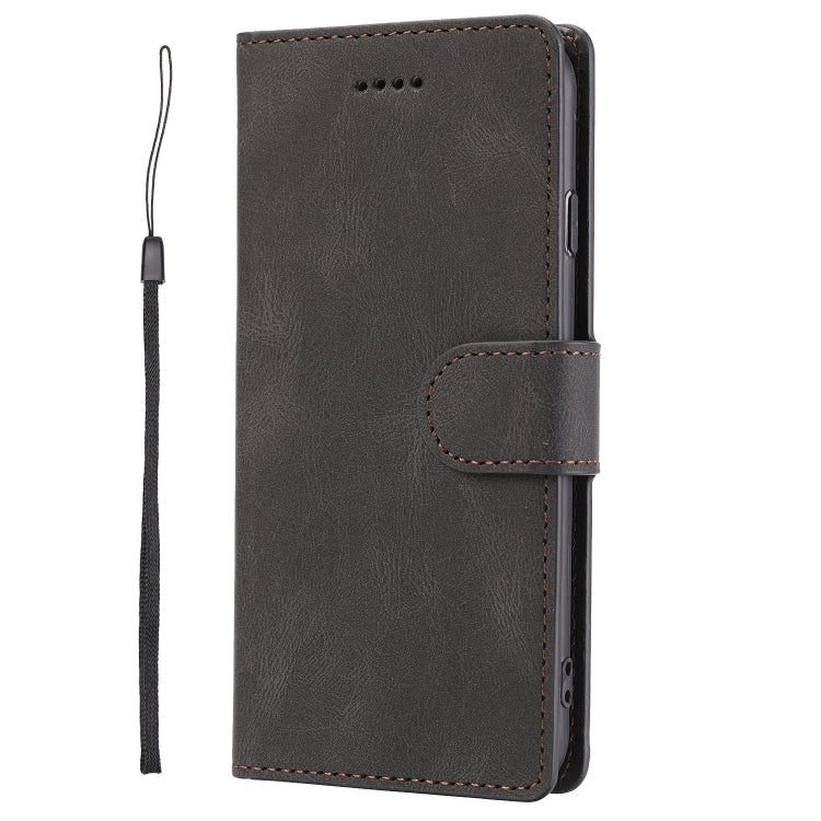 For iPhone 16e Fantasy Skin-feel Calfskin Texture Leather Phone Case(Black) - iPhone 16e Cases by PMC TechLife | Online Shopping South Africa | PMC TechLife | Buy Now Pay Later Mobicred