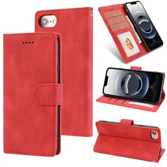 For iPhone 16e Fantasy Skin-feel Calfskin Texture Leather Phone Case(Red) - iPhone 16e Cases by PMC Jewellery | Online Shopping South Africa | PMC Jewellery | Buy Now Pay Later Mobicred