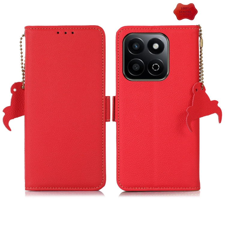 For Honor Play 60 Plus / 200 Smart Side-Magnetic TJ Genuine Leather RFID Phone Case(Red) - Honor Cases by PMC TechLife | Online Shopping South Africa | PMC TechLife | Buy Now Pay Later Mobicred