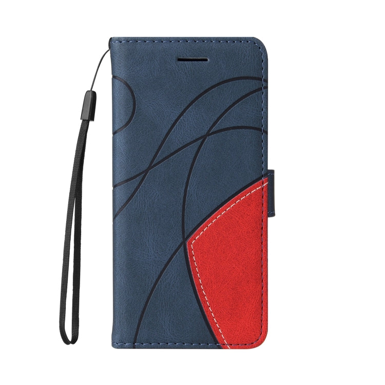 For Samsung Galaxy S25 / S24 5G Dual-color Splicing Flip Leather Phone Case(Blue) - free shipping - PMC Jewellery - Order now!