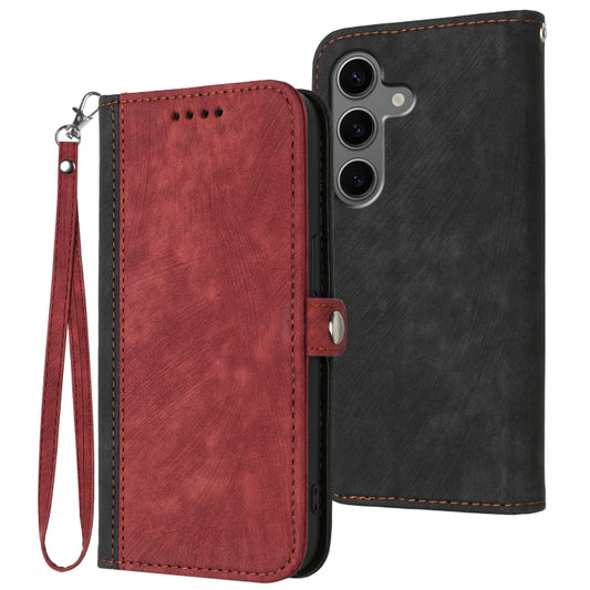 For Samsung Galaxy S25+ 5G Side Buckle Double Fold Hand Strap Leather Phone Case(Red) - Galaxy S25+ 5G Cases by PMC Jewellery | Online Shopping South Africa | PMC Jewellery | Buy Now Pay Later Mobicred