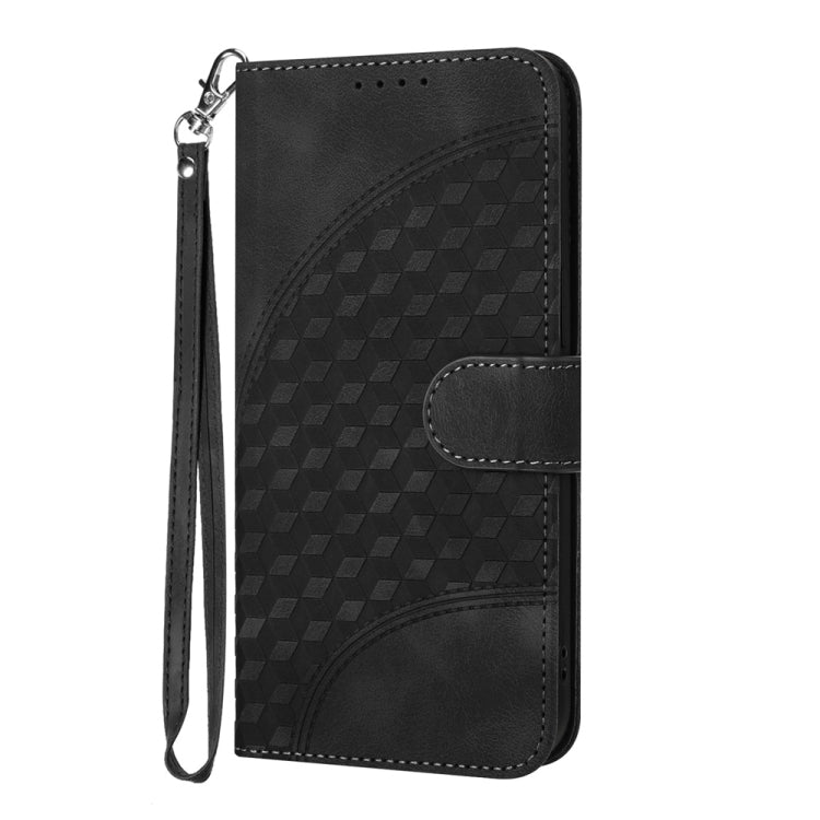 For Samsung Galaxy S25 5G YX0060 Elephant Head Embossed Phone Leather Case with Lanyard(Black) - Galaxy S25 5G Cases by PMC Jewellery | Online Shopping South Africa | PMC Jewellery | Buy Now Pay Later Mobicred