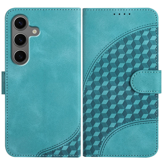 For Samsung Galaxy S25+ 5G YX0060 Elephant Head Embossed Phone Leather Case with Lanyard(Light Blue) - Galaxy S25+ 5G Cases by PMC Jewellery | Online Shopping South Africa | PMC Jewellery | Buy Now Pay Later Mobicred