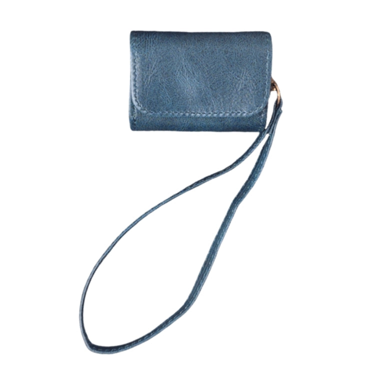 For AirPods Pro 2 Cowhide Texture PU Headset Shockproof Case(Blue) - For AirPods Pro 2 by PMC Jewellery | Online Shopping South Africa | PMC Jewellery | Buy Now Pay Later Mobicred