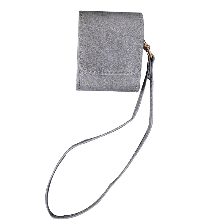 For AirPods 1 / 2 Cowhide Texture PU Headset Shockproof Case(Grey) - For AirPods 1/2 by PMC Jewellery | Online Shopping South Africa | PMC Jewellery | Buy Now Pay Later Mobicred