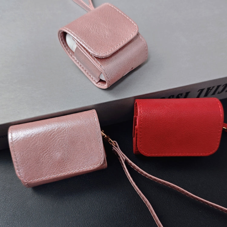 For AirPods 1 / 2 Cowhide Texture PU Headset Shockproof Case(Coffee) - For AirPods 1/2 by PMC Jewellery | Online Shopping South Africa | PMC Jewellery | Buy Now Pay Later Mobicred