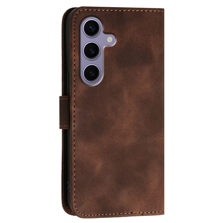 For Samsung Galaxy S25 5G YX0080 Grid Butterfly Embossed Pattern Flip Leather Phone Case with Lanyard(Coffee) - Galaxy S25 5G Cases by PMC Jewellery | Online Shopping South Africa | PMC Jewellery | Buy Now Pay Later Mobicred