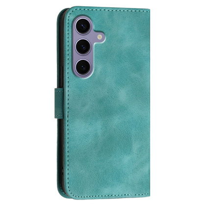 For Samsung Galaxy S25 5G YX0080 Grid Butterfly Embossed Pattern Flip Leather Phone Case with Lanyard(Light Blue) - Galaxy S25 5G Cases by PMC Jewellery | Online Shopping South Africa | PMC Jewellery | Buy Now Pay Later Mobicred