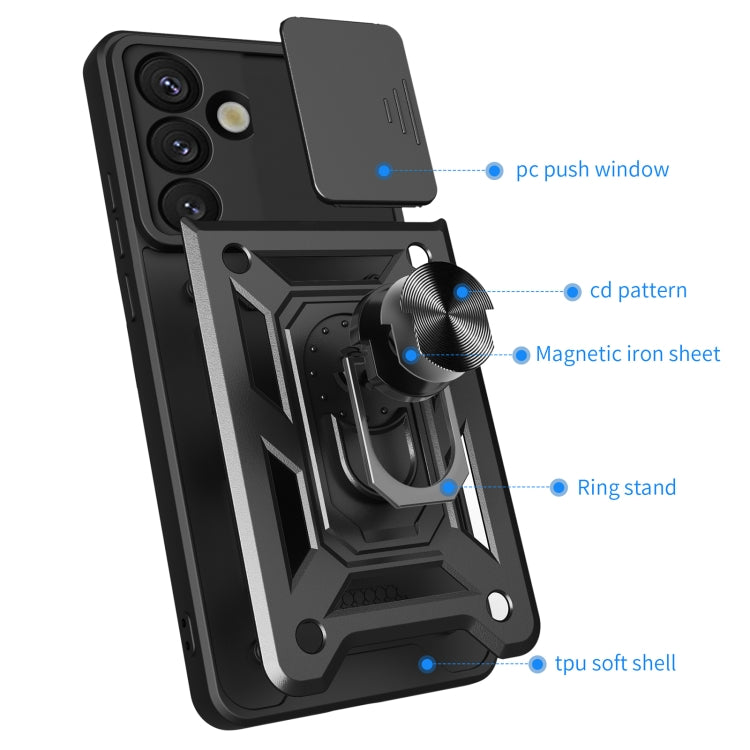 For Samsung Galaxy S25 5G Sliding Camera Cover Design TPU+PC Phone Case(Green) - Galaxy S25 5G Cases by PMC Jewellery | Online Shopping South Africa | PMC Jewellery | Buy Now Pay Later Mobicred