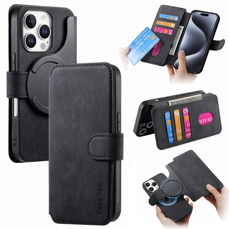 For iPhone 16 Pro Max CaseNeo MagSafe RFID Anti-theft Retro Leather Phone Case(Black) - iPhone 16 Pro Max Cases by CaseNeo | Online Shopping South Africa | PMC Jewellery | Buy Now Pay Later Mobicred