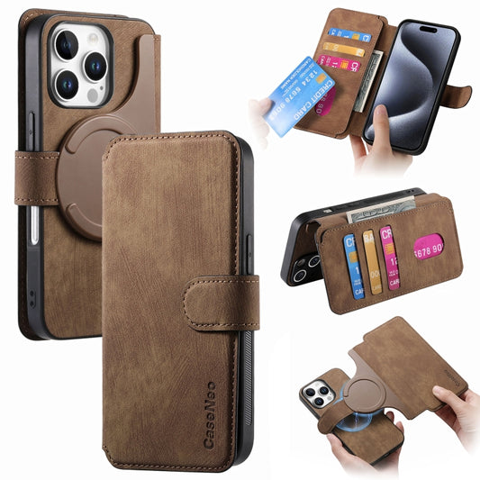 For iPhone 16 Pro CaseNeo MagSafe RFID Anti-theft Retro Leather Phone Case(Brown) - iPhone 16 Pro Cases by CaseNeo | Online Shopping South Africa | PMC Jewellery | Buy Now Pay Later Mobicred