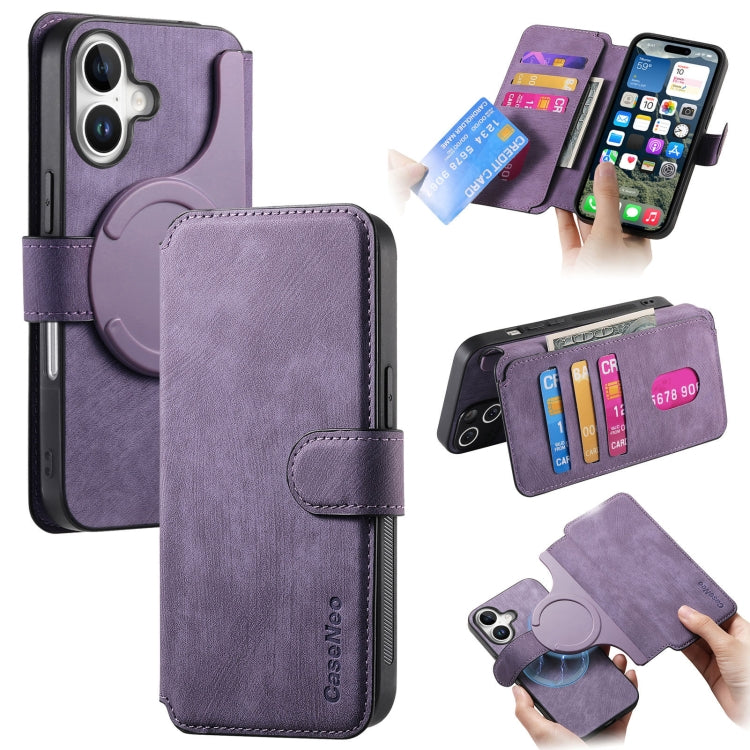 For iPhone 16 Plus CaseNeo MagSafe RFID Anti-theft Retro Leather Phone Case(Purple) - iPhone 16 Plus Cases by CaseNeo | Online Shopping South Africa | PMC Jewellery | Buy Now Pay Later Mobicred