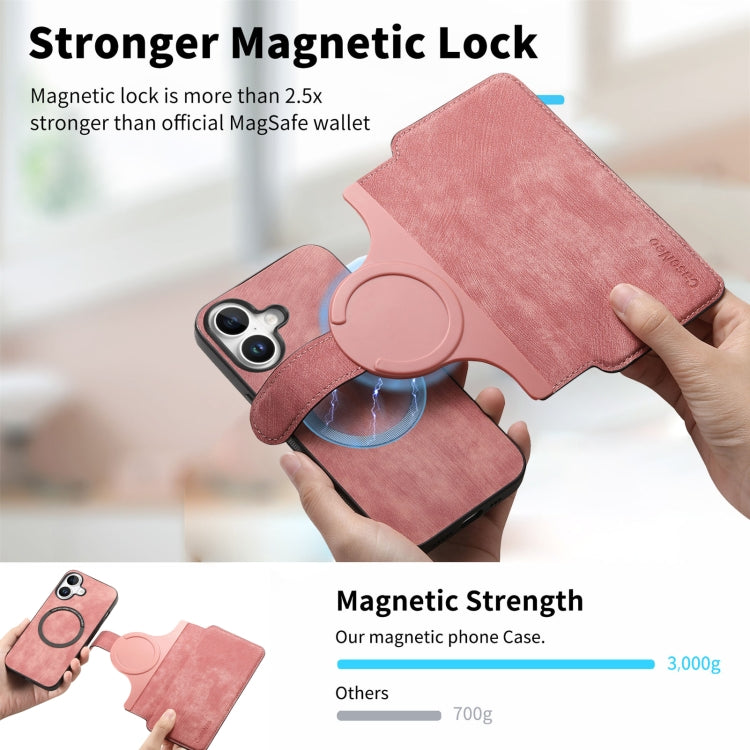 For iPhone 16 CaseNeo MagSafe RFID Anti-theft Retro Leather Phone Case(Pink) - iPhone 16 Cases by CaseNeo | Online Shopping South Africa | PMC Jewellery | Buy Now Pay Later Mobicred