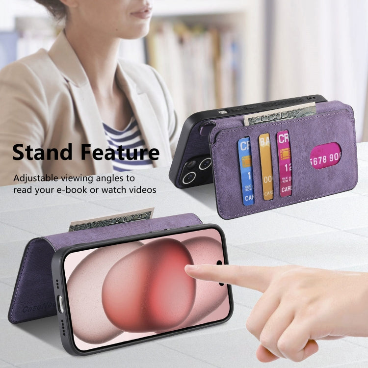 For iPhone 16 CaseNeo MagSafe RFID Anti-theft Retro Leather Phone Case(Purple) - iPhone 16 Cases by CaseNeo | Online Shopping South Africa | PMC Jewellery | Buy Now Pay Later Mobicred