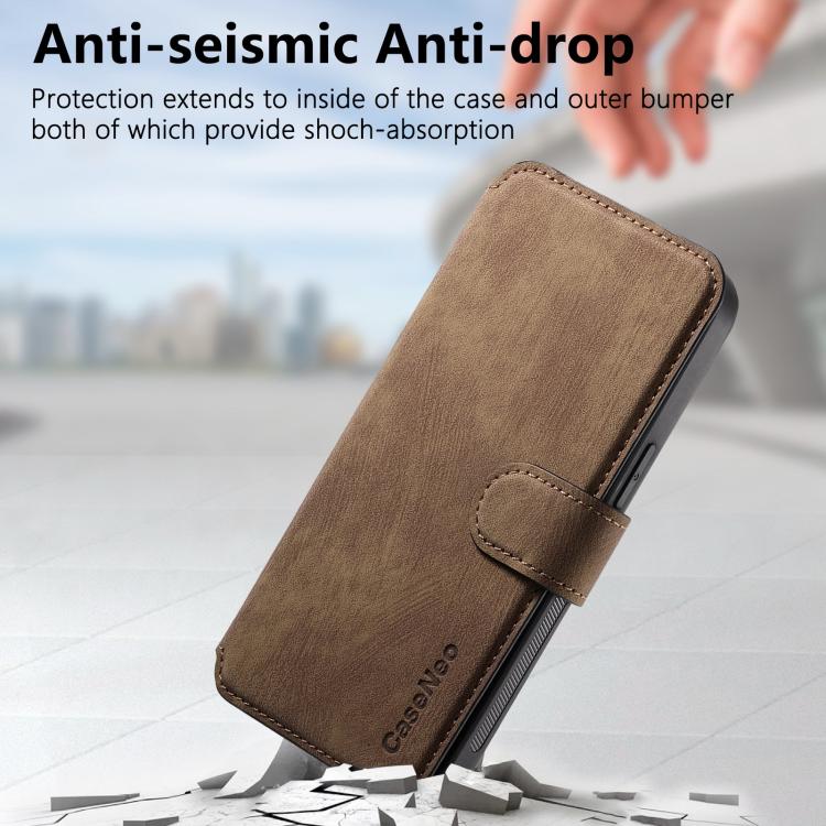 For iPhone 16e CaseNeo MagSafe RFID Anti-theft Retro Leather Phone Case(Brown) - iPhone 16e Cases by CaseNeo | Online Shopping South Africa | PMC TechLife | Buy Now Pay Later Mobicred