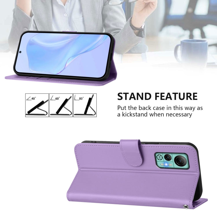 For Ulefone Note 14 Skin Feel Solid Color Leather Phone Case with Lanyard(Lavender Purple) - Ulefone Cases by PMC Jewellery | Online Shopping South Africa | PMC Jewellery | Buy Now Pay Later Mobicred