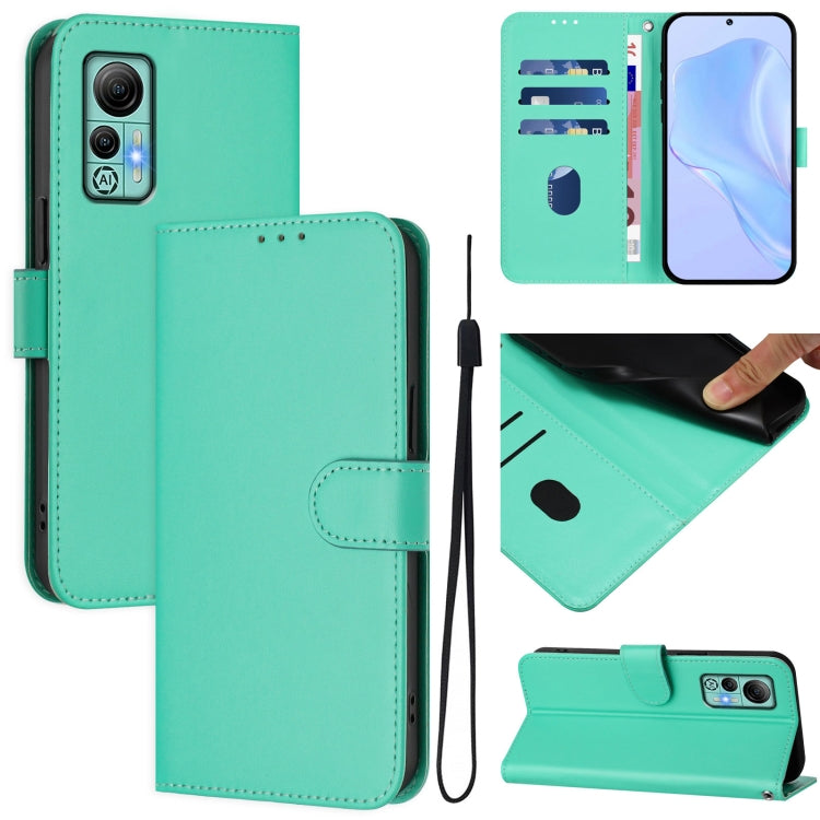 For Ulefone Note 14 Skin Feel Solid Color Leather Phone Case with Lanyard(Green) - Ulefone Cases by PMC Jewellery | Online Shopping South Africa | PMC Jewellery | Buy Now Pay Later Mobicred