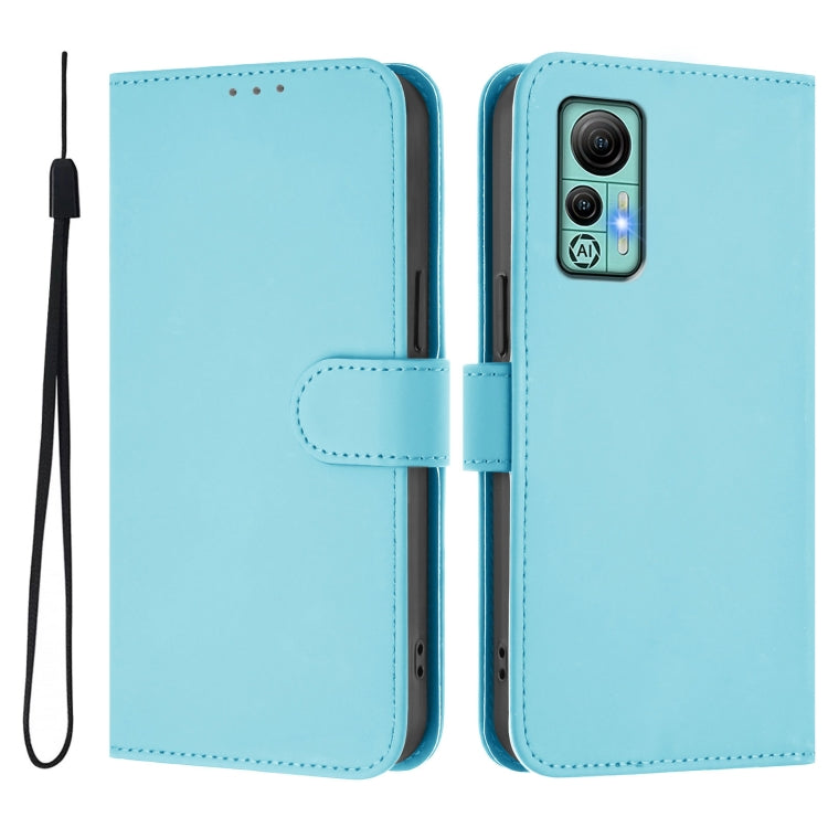 For Ulefone Note 14 Skin Feel Solid Color Leather Phone Case with Lanyard(Sky Blue) - Ulefone Cases by PMC Jewellery | Online Shopping South Africa | PMC Jewellery | Buy Now Pay Later Mobicred