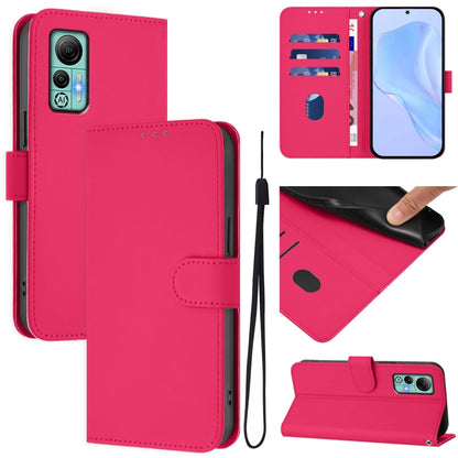 For Ulefone Note 14 Skin Feel Solid Color Leather Phone Case with Lanyard(Rose Red) - Ulefone Cases by PMC Jewellery | Online Shopping South Africa | PMC Jewellery | Buy Now Pay Later Mobicred