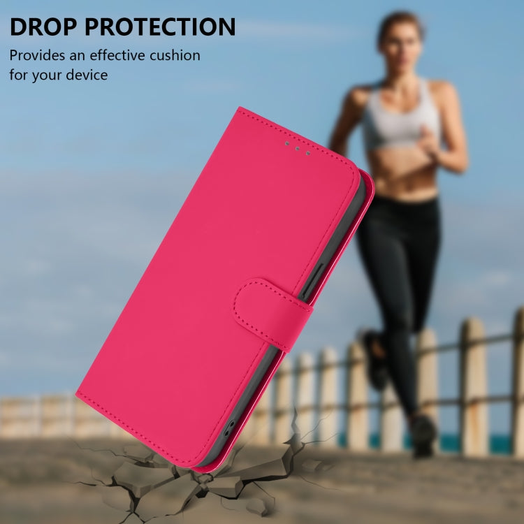 For Ulefone Note 14 Skin Feel Solid Color Leather Phone Case with Lanyard(Rose Red) - Ulefone Cases by PMC Jewellery | Online Shopping South Africa | PMC Jewellery | Buy Now Pay Later Mobicred