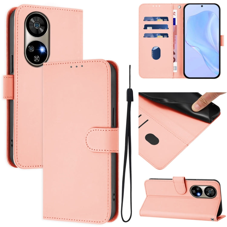 For Ulefone Note 17 Pro Skin Feel Solid Color Leather Phone Case with Lanyard(Pink) - Ulefone Cases by PMC Jewellery | Online Shopping South Africa | PMC Jewellery | Buy Now Pay Later Mobicred