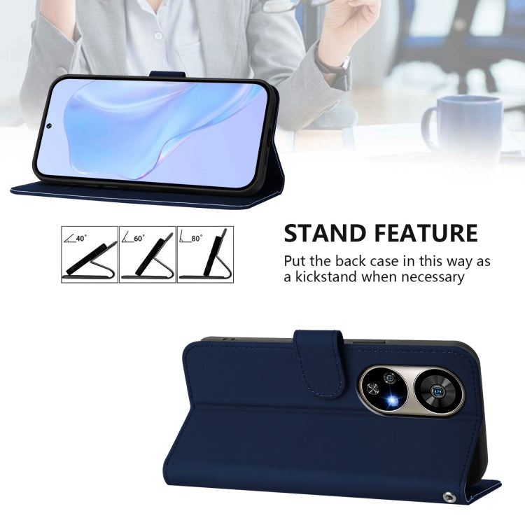 For Ulefone Note 17 Pro Skin Feel Solid Color Leather Phone Case with Lanyard(Navy Blue) - Ulefone Cases by PMC Jewellery | Online Shopping South Africa | PMC Jewellery | Buy Now Pay Later Mobicred