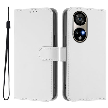 For Ulefone Note 17 Pro Skin Feel Solid Color Leather Phone Case with Lanyard(White) - Ulefone Cases by PMC Jewellery | Online Shopping South Africa | PMC Jewellery | Buy Now Pay Later Mobicred