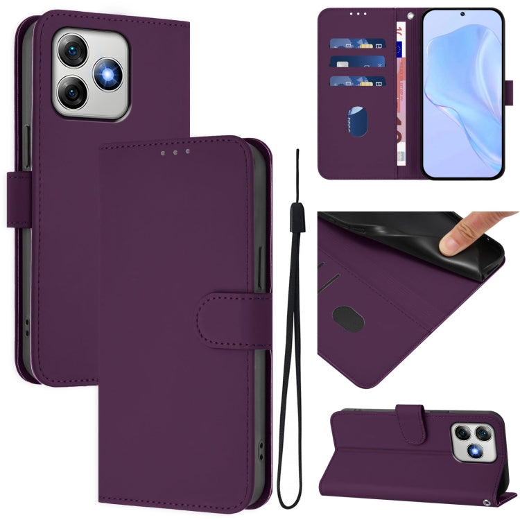 For Ulefone Note 18 Ultra Skin Feel Solid Color Leather Phone Case with Lanyard(Violet) - Ulefone Cases by PMC Jewellery | Online Shopping South Africa | PMC Jewellery | Buy Now Pay Later Mobicred