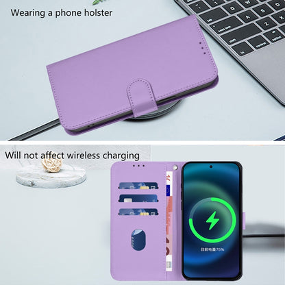 For Tecno Spark Go 2024 4G Skin Feel Solid Color Leather Phone Case with Lanyard(Lavender Purple) - Tecno Cases by PMC Jewellery | Online Shopping South Africa | PMC Jewellery | Buy Now Pay Later Mobicred