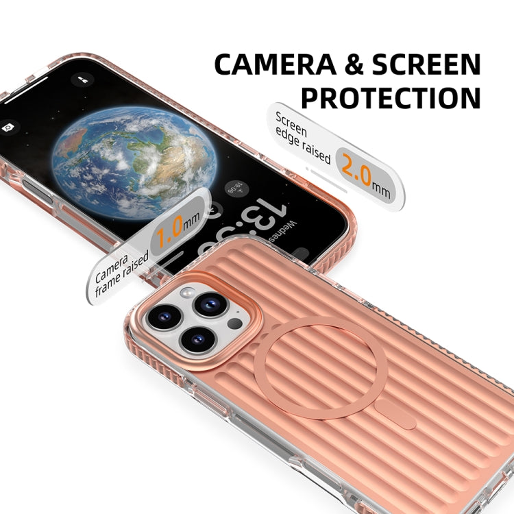 For iPhone 16 Pro Mutural Corrugated Texture Magsafe Magnetic Shockproof Phone Case(Antique Brass) - free shipping - PMC Jewellery - Order now!