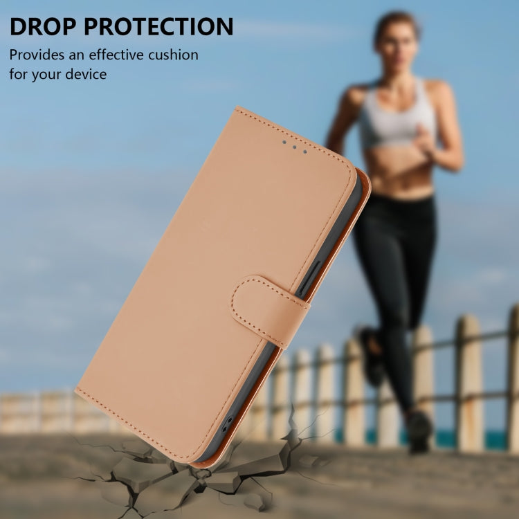 For Motorola Moto G Power 5G 2024 Skin Feel Solid Color Leather Phone Case with Lanyard(Nude) - Motorola Cases by PMC Jewellery | Online Shopping South Africa | PMC Jewellery | Buy Now Pay Later Mobicred