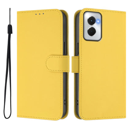 For Motorola Moto G Power 5G 2024 Skin Feel Solid Color Leather Phone Case with Lanyard(Lemon Yellow) - Motorola Cases by PMC Jewellery | Online Shopping South Africa | PMC Jewellery | Buy Now Pay Later Mobicred