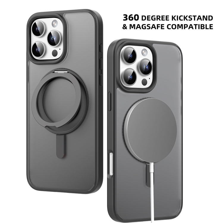 For iPhone 16 Pro Mutural Armor Series MagSafe Magnetic Holder Phone Case(Grey) - iPhone 16 Pro Cases by Mutural | Online Shopping South Africa | PMC Jewellery | Buy Now Pay Later Mobicred