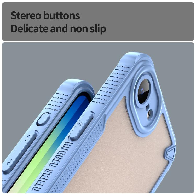 For iPhone 16e Armor Glaze PC Hybrid TPU Phone Case(Blue) - iPhone 16e Cases by PMC TechLife | Online Shopping South Africa | PMC TechLife | Buy Now Pay Later Mobicred