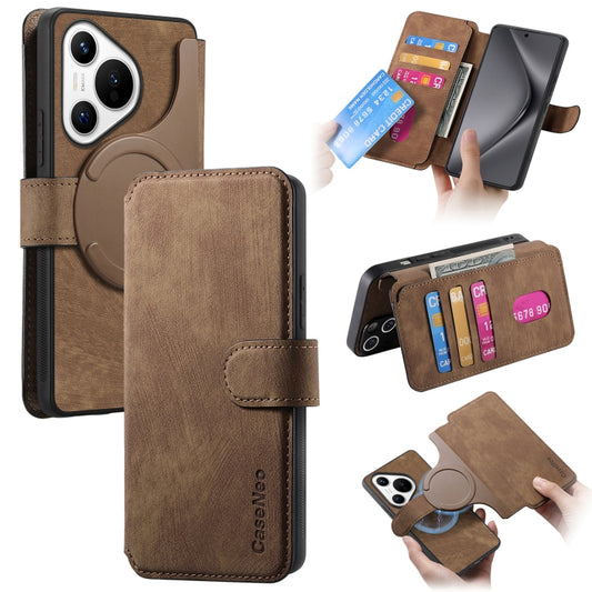 For Huawei Pura 70 CaseNeo MagSafe RFID Anti-theft Retro Leather Phone Case(Brown) - Huawei Cases by CaseNeo | Online Shopping South Africa | PMC Jewellery | Buy Now Pay Later Mobicred