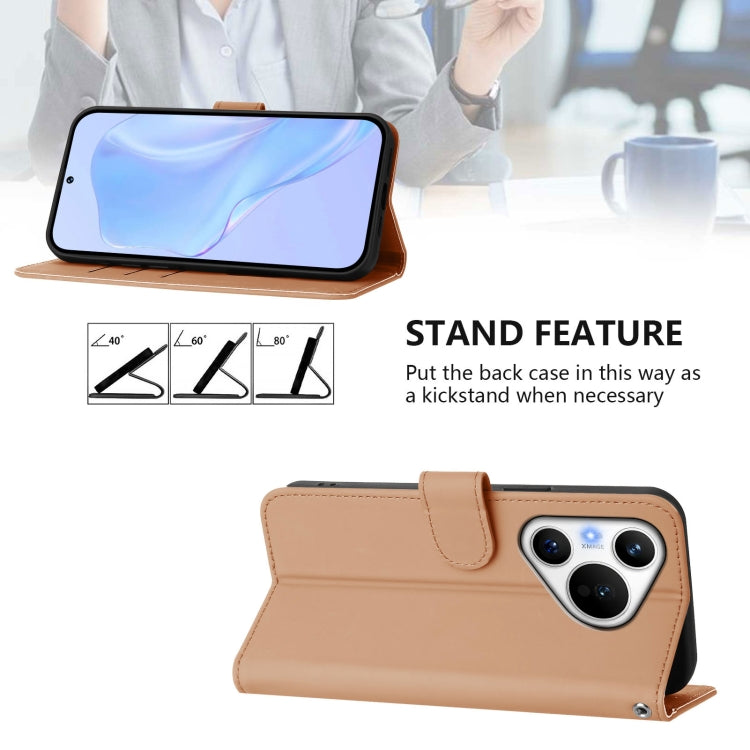 For Huawei Pura 70 Skin Feel Solid Color Leather Phone Case with Lanyard(Nude) - Huawei Cases by PMC Jewellery | Online Shopping South Africa | PMC Jewellery | Buy Now Pay Later Mobicred