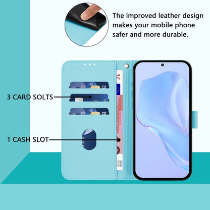 For Huawei Pura 70 Pro / 70 Pro+ Skin Feel Solid Color Leather Phone Case with Lanyard(Sky Blue) - Huawei Cases by PMC Jewellery | Online Shopping South Africa | PMC Jewellery | Buy Now Pay Later Mobicred