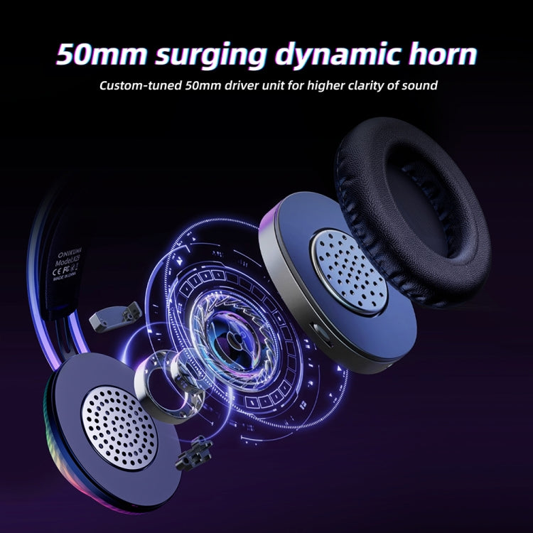 ONIKUMA X29 Head-mounted RGB Light Wired Gaming Headset, Cable Length: 2.2m(Black) - Multimedia Headset by ONIKUMA | Online Shopping South Africa | PMC TechLife | Buy Now Pay Later Mobicred