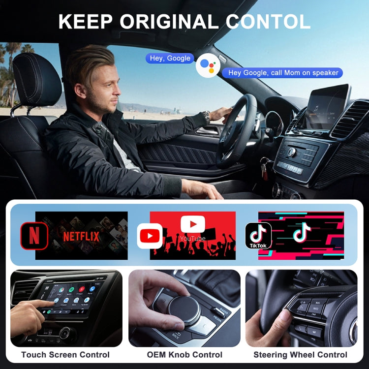 USB Interface Wired to Wireless CarPlay Auto Adapter for Android, Specification:Round(Black) - free shipping - PMC Jewellery - Order now!