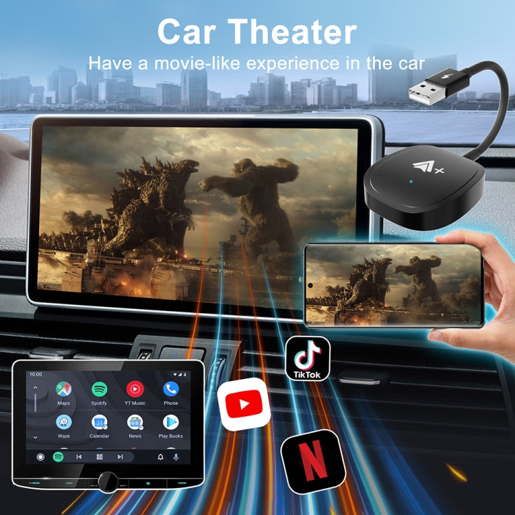 USB Interface Wired to Wireless CarPlay Auto Adapter for Android, Specification:Square(Silver) - Bluetooth Adapters by PMC Jewellery | Online Shopping South Africa | PMC Jewellery | Buy Now Pay Later Mobicred