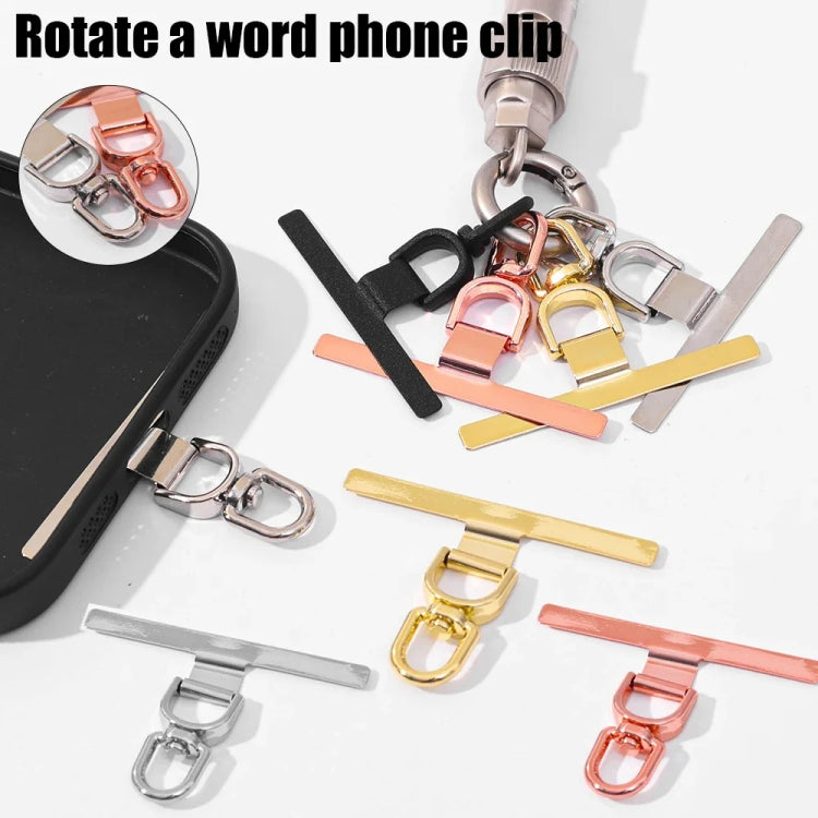 360 Degree Rotation T-shape Metal Mobile Phone Lanyard Fixing Gasket(Gold) - free shipping - PMc TechLife - Order now!
