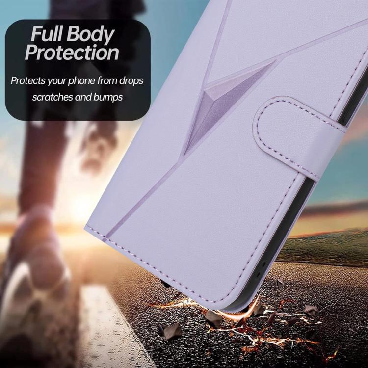 For iPhone 17 Triangle Pattern Buckle Clasp Leather Phone Case(Light Purple) - free shipping - PMc TechLife - Order now!