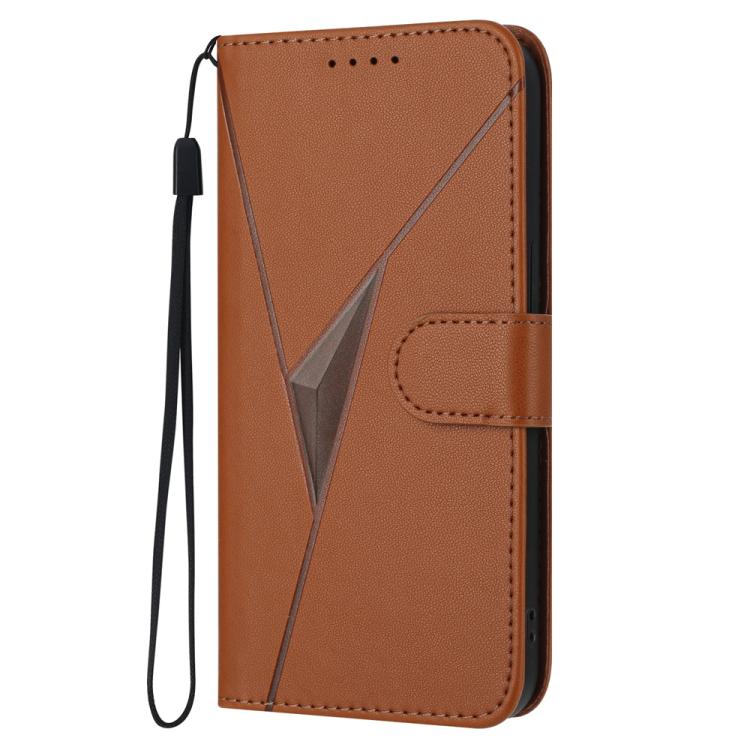 For iPhone 17 Pro Triangle Pattern Buckle Clasp Leather Phone Case(Brown) - free shipping - PMc TechLife - Order now!